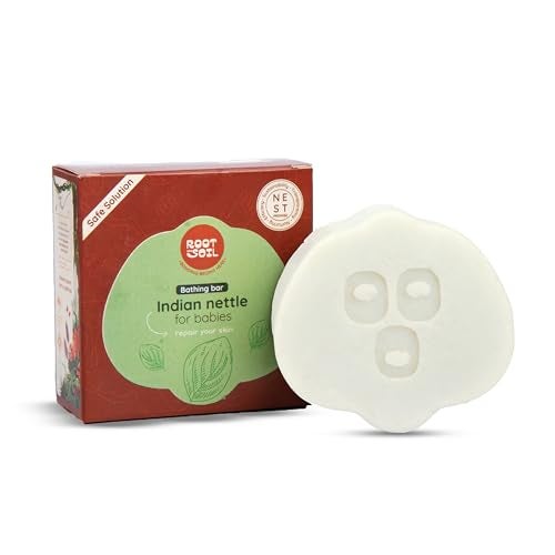 ROOT and SOIL - Indian Nettle Absolute Bathing Bar for Babies (Kuppaimeni) - 100 G | Newborn & infant Friendly | 100% Natural & Herbal | Sulphate-free | Cruelty-Free | No Preservatives. - Image 1