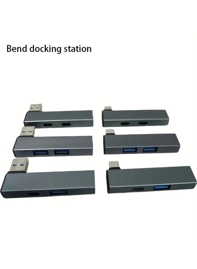 USB 3.0 و2.0 Hub بتصميم أنيق من سبائك الألومنيوم لتوسيع أجهزة الكمبيوتر المحمولة والكمبيوتر الشخصي - Image 1