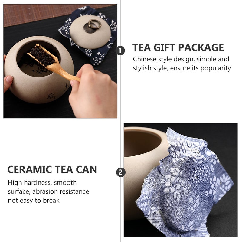 1pc Ceramic Tea Pot Flower Tea Pot Storage Tea Storage Pot (Assorted Color) - Image 4