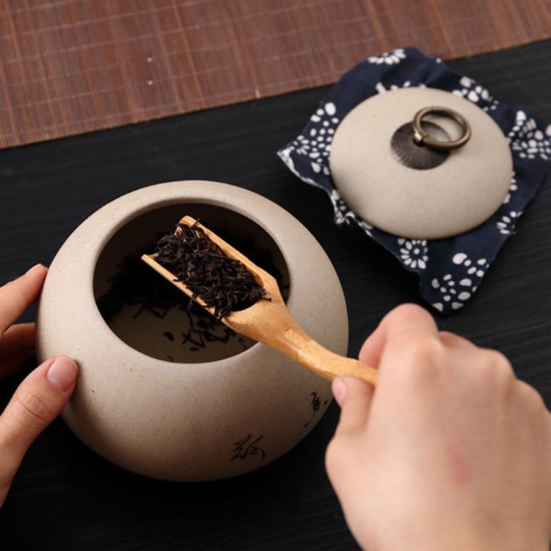 1pc Ceramic Tea Pot Flower Tea Pot Storage Tea Storage Pot (Assorted Color) - Image 3