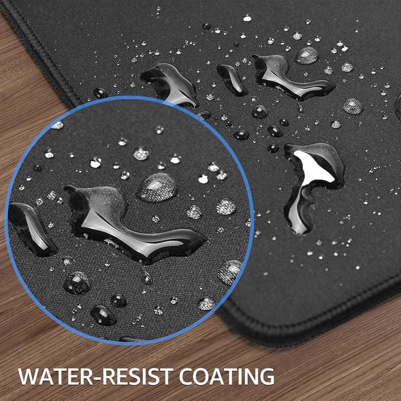 KTRIO Large Gaming Mouse Pad with Stitched Edges, Extended Mousepad with Superior Micro-Weave Cloth, Non-Slip Base, Water Resist Keyboard Pad, Desk Mat for Gamer, Office & Home, 31.5 x 15.7 in, Black - Image 5