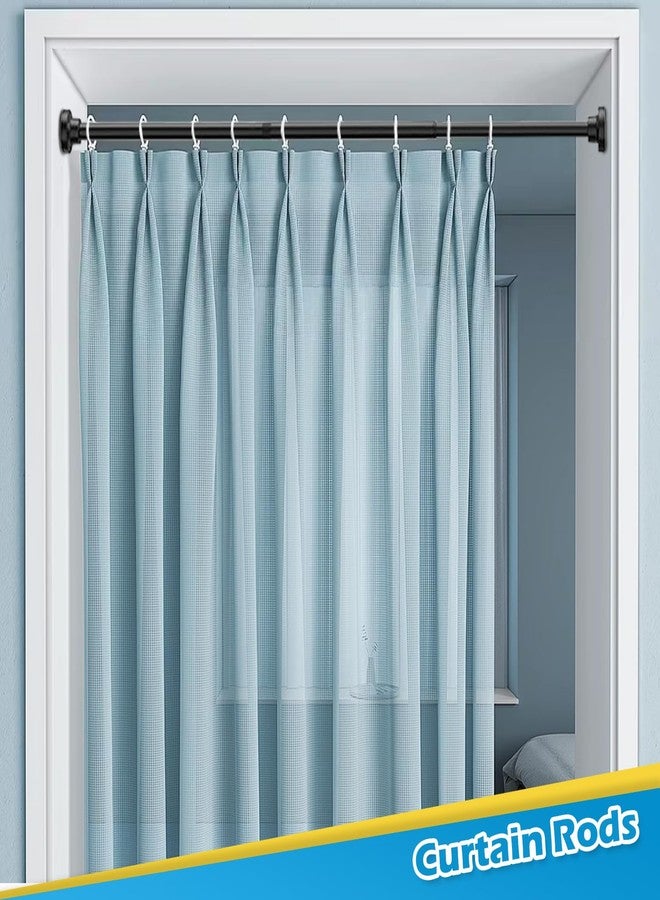 MOEROTER Spring Tension Curtain Rod 18 to 28 Inch Adjustable Small Curtain Rod No Drilling Short Black Expandable Tension Rods for Window, Cupboard, Closet, Wardrobe, DIY Projects - Image 2