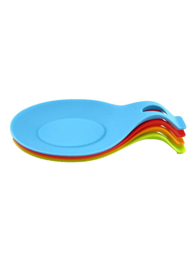 Oasisgalore Almond-Shaped Silicone Spoon Rest - 4-Pack, Colorful & Heat-resistant, Dishwasher Safe, Multipurpose Kitchen Tool - Image 3