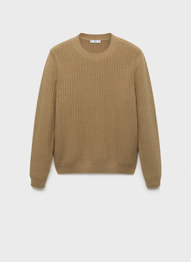 Mango Man cotton structured sweater