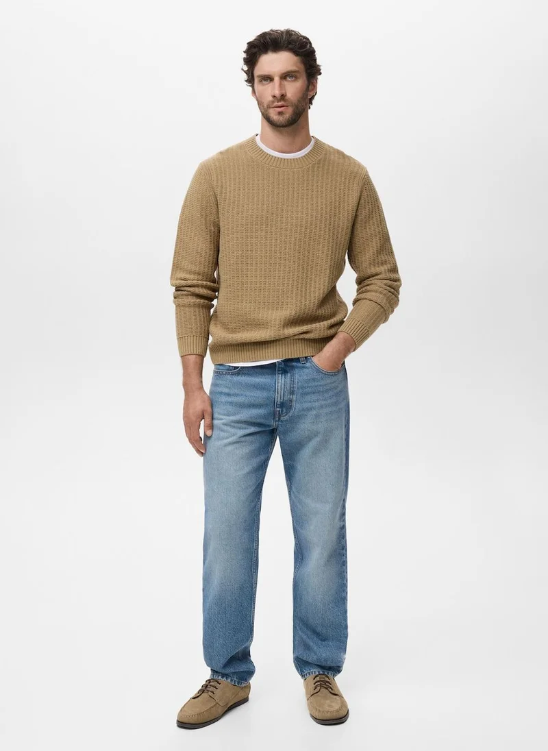 Mango Man cotton structured sweater