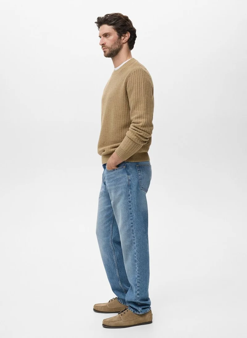Mango Man cotton structured sweater