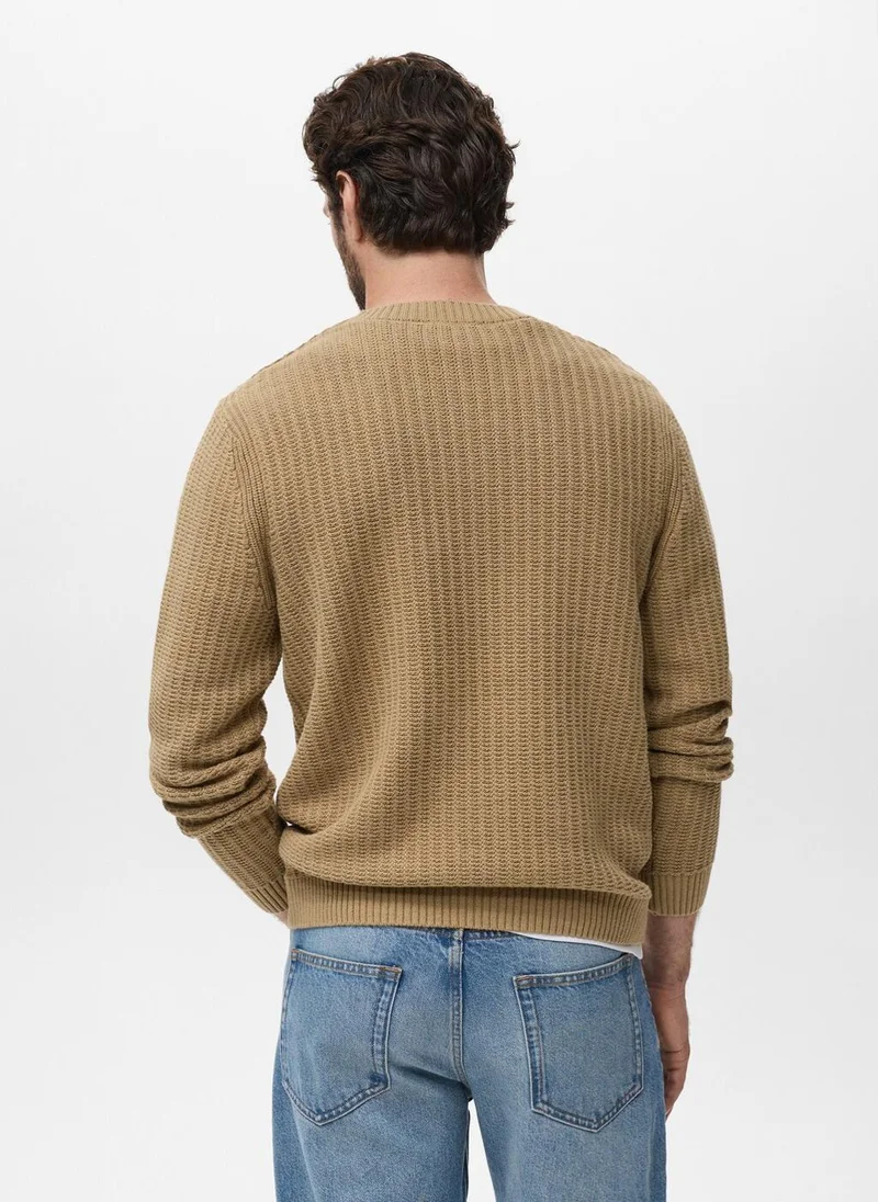 Mango Man cotton structured sweater