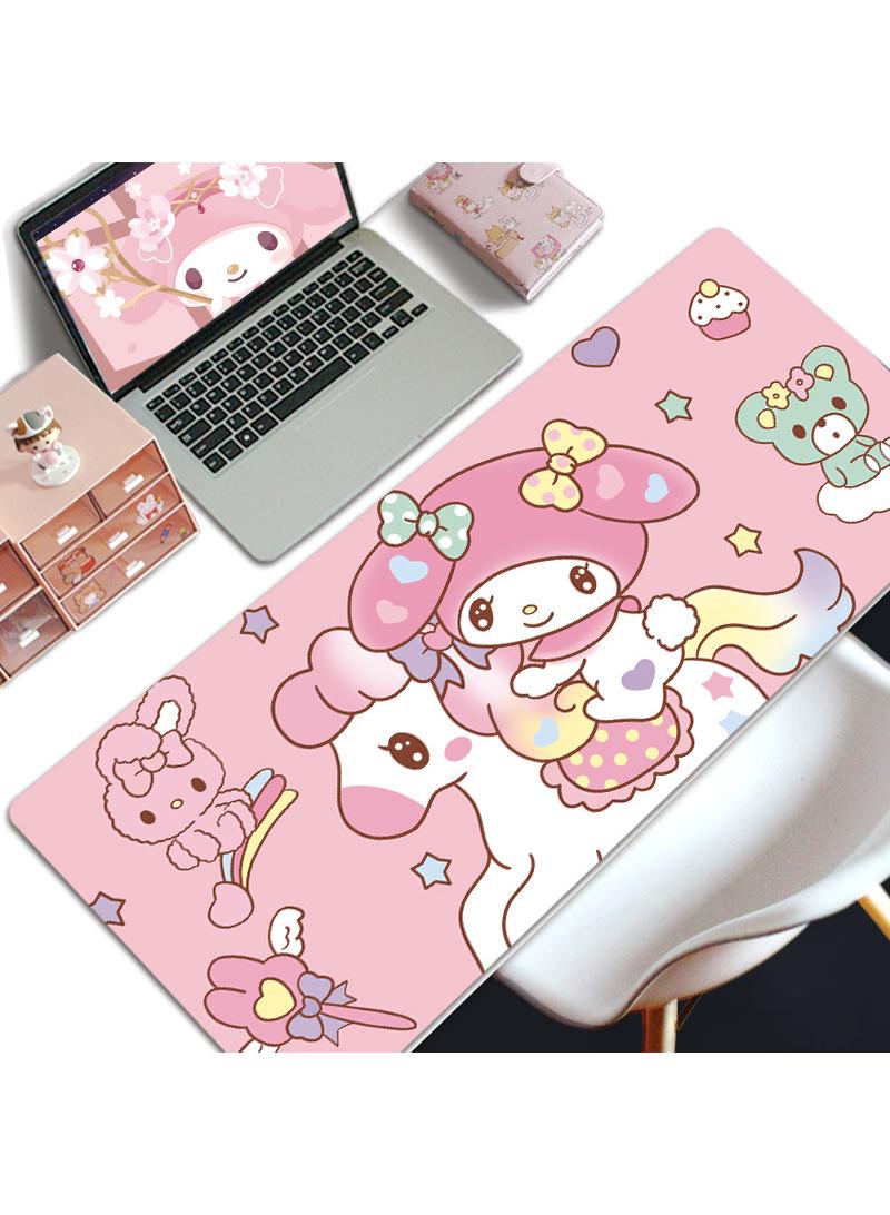 Loquat My Melody Girls Gift Gaming Mouse Pad Extended Large Mat Desk Pad Stitched Edges Mousepad Long Mouse Pad And Non-Slip Rubber Base Mice Pad 800X300X4mm  - Image 1