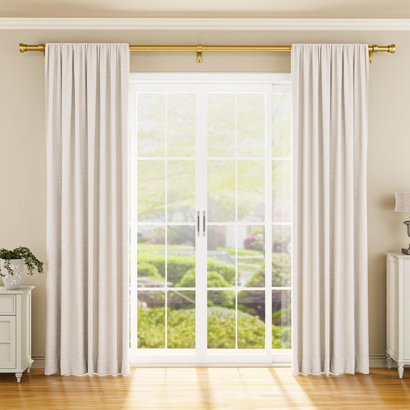 YaFex Curtain Rods 32-144 Inch, Heavy Duty 1 Inch Adjustable Curtain Rod for Windows, Gold Extra Long Window Treatment Rods, Modern Design, Easy Installation - Image 2