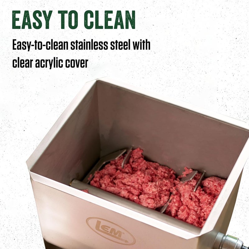 LEM LEM Products MightyBite 20 Pound Capacity Manual Meat Mixer Stainless Steel Manual Only  - Image 5