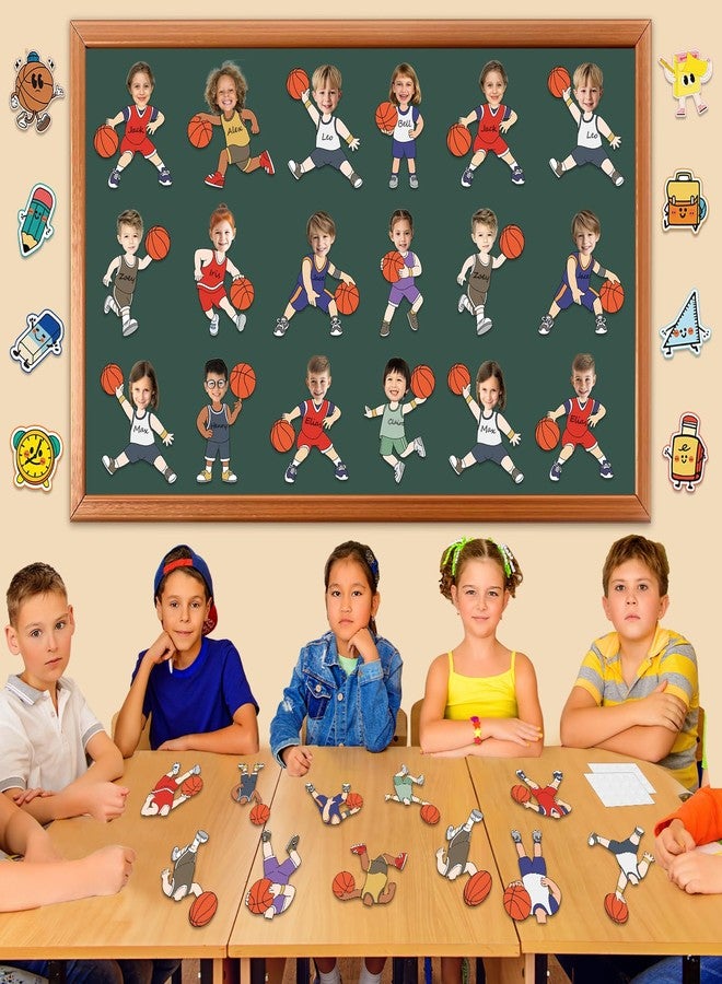 OBUSATT 60 Pcs Basketball Player Theme Cutouts Basketball Bulletin Board Decorations Sports Paper Cut-Outs Classroom Decor for Boy Girl Classroom DIY Craft Photo Preschool Wall Supplies Basketballs - Image 5