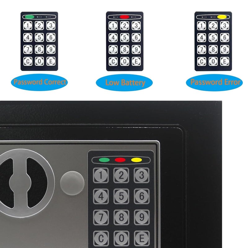 EXOMOON Key and Electronic Security Safe Box Digital Deposit Box for Home Office Hotel Business Lock Box for Cash Jewelry Storage Black 017 Cubic Feet - Image 5