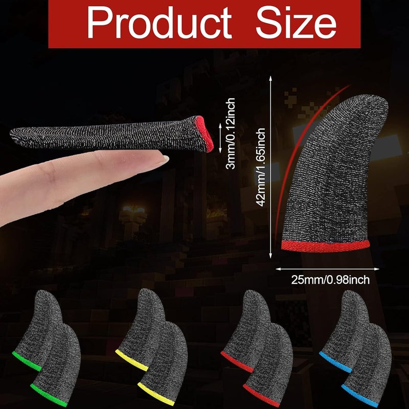 Geyoga 40 Pieces Gaming Finger Sleeve for Thumb Sleeves Mobile Gaming Finger Protector(Rich Colors) - Image 2