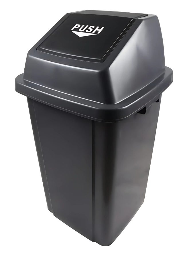 AKC AKC Quadrate 60L Trash Bin with Swing Lid – Glossy Plastic Garbage Can – Ideal for Home, Office, & Public Areas – Grey  - Image 2