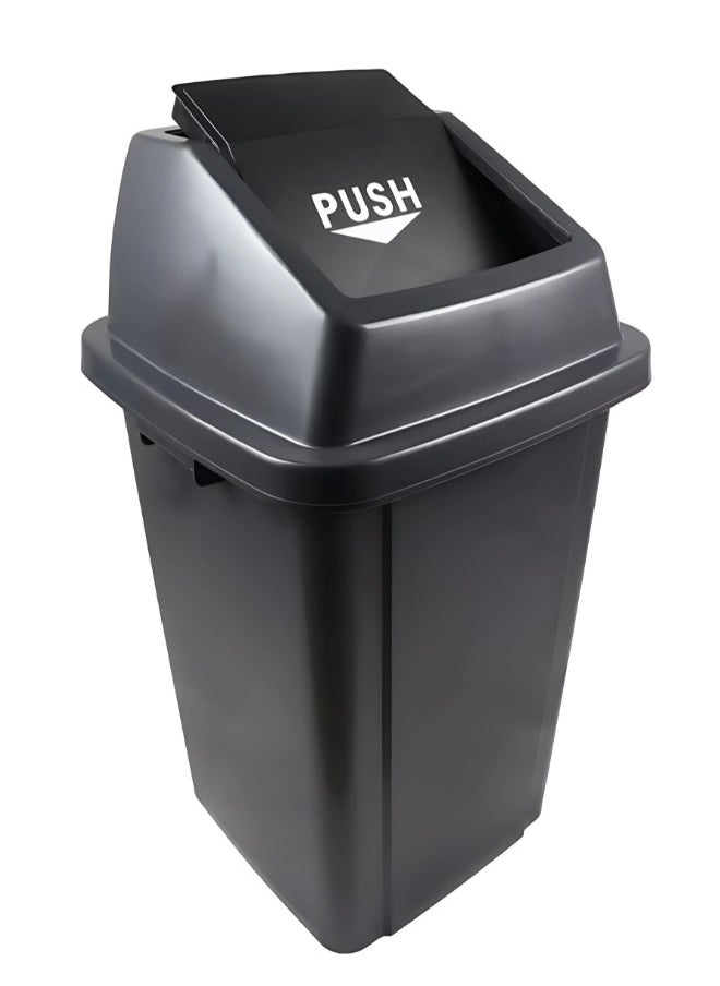 AKC AKC Quadrate 60L Trash Bin with Swing Lid – Glossy Plastic Garbage Can – Ideal for Home, Office, & Public Areas – Grey  - Image 4