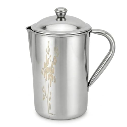 Nyra® Stainless Steel Laser Printed Jug/Pitcher for Water Storage – Capacity- 2L - Image 1