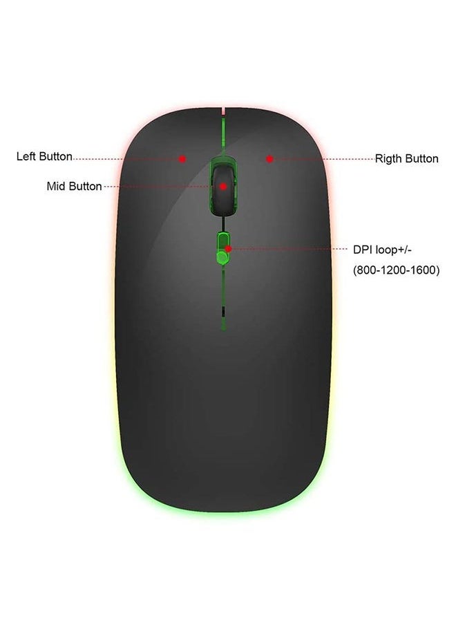 Haidue - 600.0 mAh M40 Ultra-Thin Wireless Mouse Black - Image 1