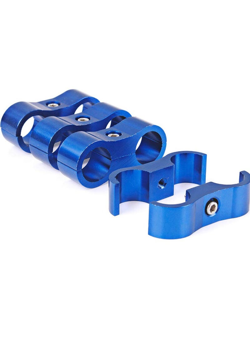 Excefore 10AN Hose Separator Clamp, 4pcs Aluminum Fuel Line Mounting， Divider Hose， Fitting Adapter Fit for 5/8 Fuel Line, Oil Line, Brake Line, Water Pipe, and Gas Line, Blue  - Image 2