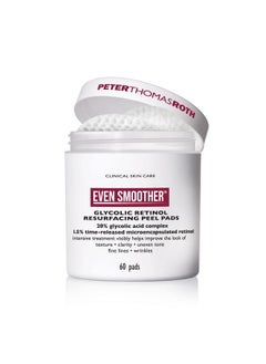 PETER THOMAS ROTH Peter Thomas Roth | Even Smoother Glycolic Retinol Resurfacing Peel Pads | Glycolic Acid Facial Peel with Retinol for Uneven Texture and Tone, 60 ct.  - Image 1
