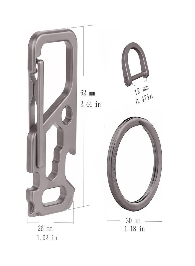 ResafeLy Titanium Carabiner Clips D Ring,Heavy Duty Keychain,EDC caribiner,Multifunctional Keychain. - Image 4