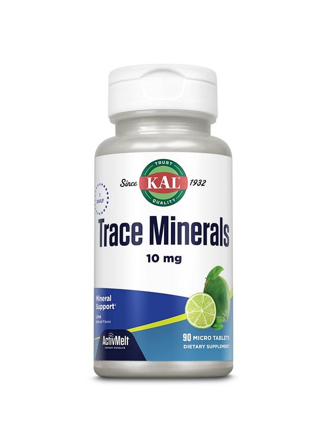 KAL Trace Minerals, 10 mg Mineral Supplements, Natural Lime Flavor Trace Minerals Supplements, Instant Dissolve ActivMelt Tablets for Optimal Trace Mineral Absorption, 90 Servings, 90 Micro Tablets - Image 1