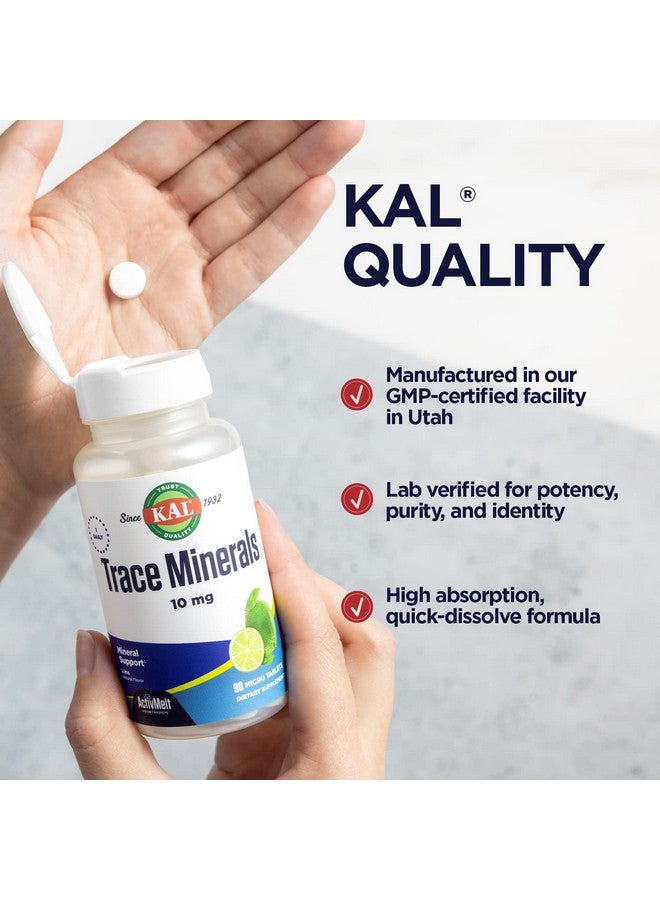 KAL Trace Minerals, 10 mg Mineral Supplements, Natural Lime Flavor Trace Minerals Supplements, Instant Dissolve ActivMelt Tablets for Optimal Trace Mineral Absorption, 90 Servings, 90 Micro Tablets - Image 4