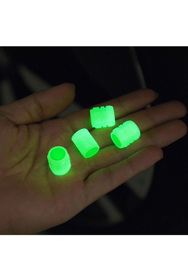 Generic 4-pieces Luminous Valve Caps Fluorescent Green Night Glowing Car Motorcycle Bicycle Wheel Styling Tyre Hub Luminous Cap Decor  - Image 3