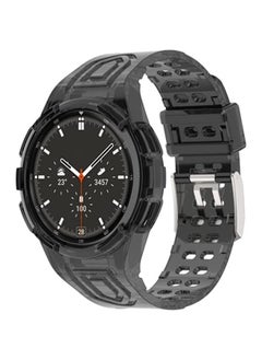 Band For Samsung Galaxy Watch 4 Classic 46mm Armor Integrated TPU Double-Pin Buckle Smart Watch Band Transparent Black