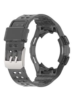 Generic Band For Samsung Galaxy Watch 4 Classic 46mm Armor Integrated TPU Double-Pin Buckle Smart Watch Band Transparent Black  - Image 2