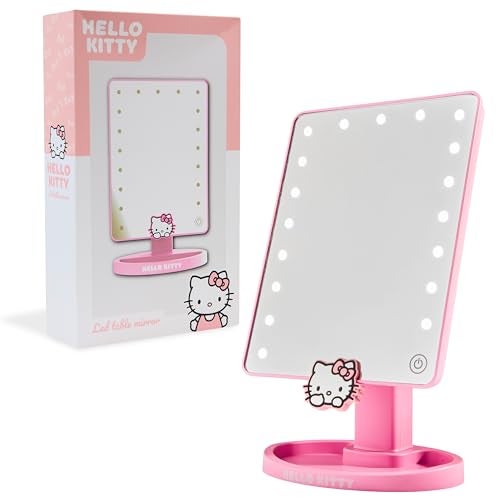 Hello Kitty Sanrio Vanity Mirror for Girls Teens Women with Compact LED Table Mirror Touch Screen Lighting Trinket Tray Girls Make Up Accessories - Image 1