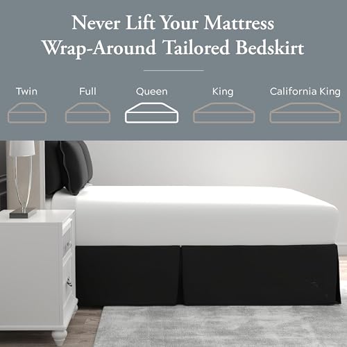Bed Maker's Bed Maker’s Never Lift Your Mattress Bed Skirt, Designed for Box Spring Beds, Split Corners, 14 Inch Drop Length, Queen, Black - Image 3