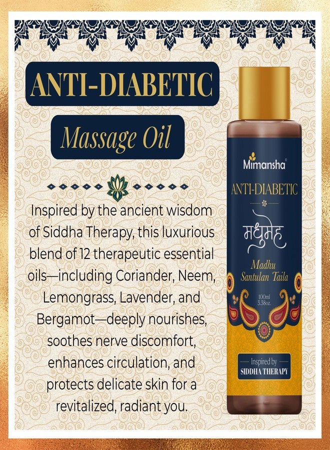 Mimansha Anti-Diabetic Massage Oil | Ayurvedic Aromatherapy Foot & Body Oil for Diabetic Wellness | 13 Essential Oils for Circulation, Nerve Comfort & Skin Protection | Inspired by Siddha Medicine 100 ml - Image 2