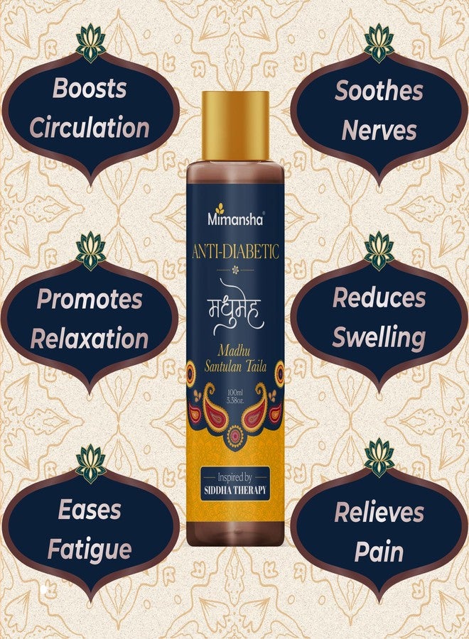 Mimansha Anti-Diabetic Massage Oil | Ayurvedic Aromatherapy Foot & Body Oil for Diabetic Wellness | 13 Essential Oils for Circulation, Nerve Comfort & Skin Protection | Inspired by Siddha Medicine 100 ml - Image 3