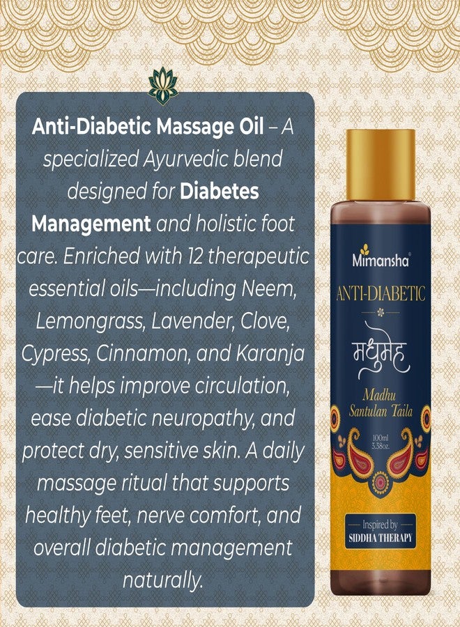 Mimansha Anti-Diabetic Massage Oil | Ayurvedic Aromatherapy Foot & Body Oil for Diabetic Wellness | 13 Essential Oils for Circulation, Nerve Comfort & Skin Protection | Inspired by Siddha Medicine 100 ml - Image 5