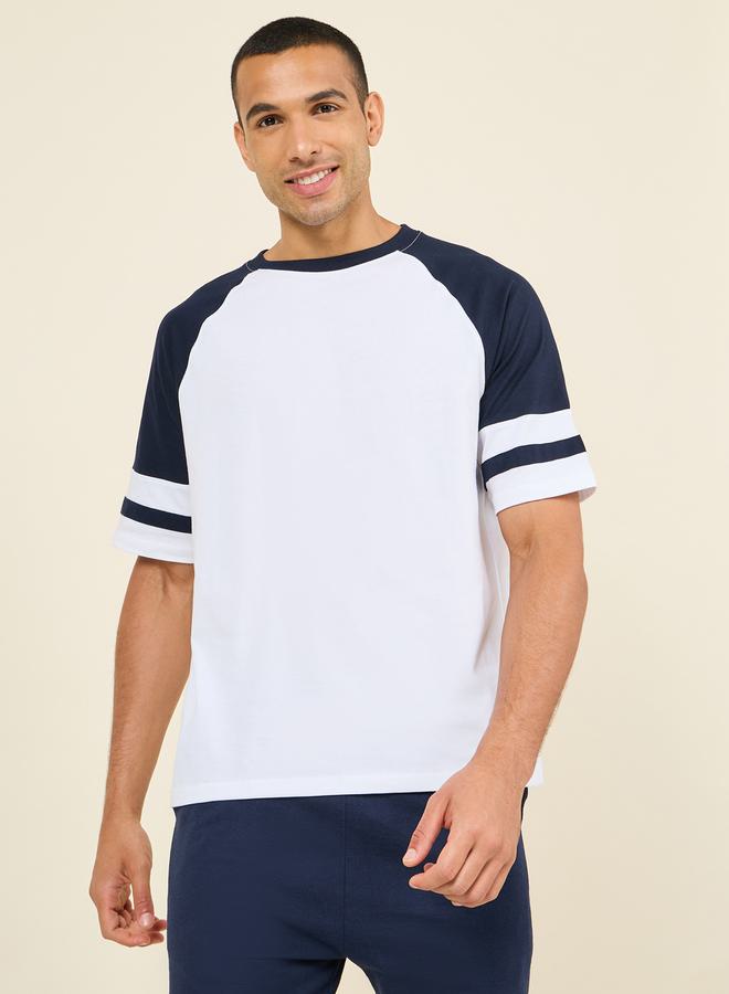 Styli Oversized Back Varsity Print Raglan Sleeves T-Shirt - Image 3