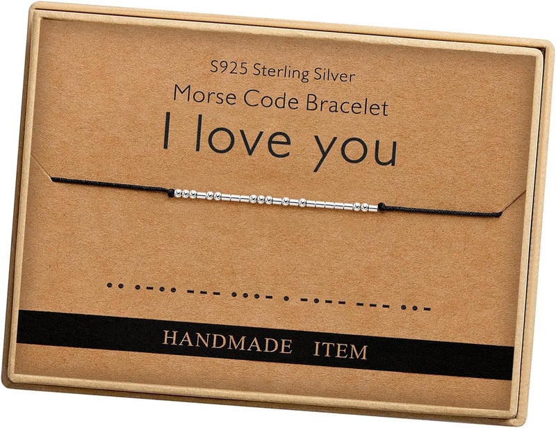 Monily Inspirational Gifts for Women Morse Code Bracelets for Women Funny Bracelet for Friend Funny Gift for Women Sterling Silver Bracelet for Women - Image 1