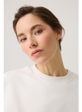 Los Ojos Ecru Wide Cut Crew Neck Sweatshirt  - Image 4