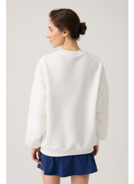 Los Ojos Ecru Wide Cut Crew Neck Sweatshirt  - Image 3