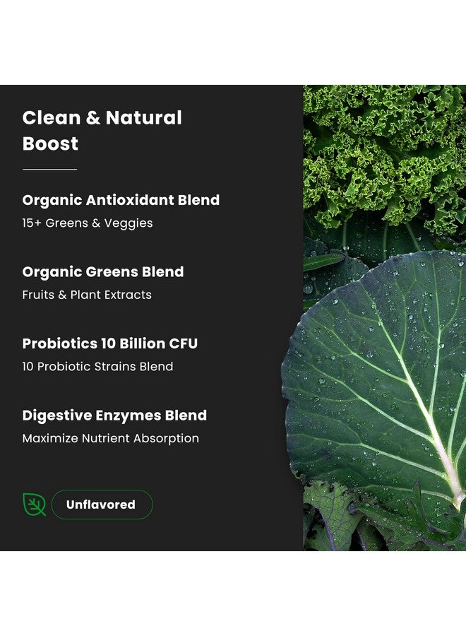 NutraChamps NutraChamps Super Greens Powder Premium Superfood | 20+ Organic Green Veggie Whole Foods | Wheat Grass, Spirulina, Chlorella | Antioxidant, Digestive Enzyme & Probiotic Blends (9.0 Oz, Unflavored) - Image 5