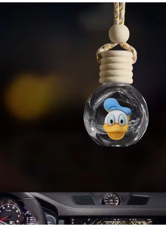 تعليقة زجاجة عطرية فارغة قابلة للتعبئة  لمرآة السيارة بشكل مميز وجذاب بتصميم الرسوم المحركة بطوط - Image 1