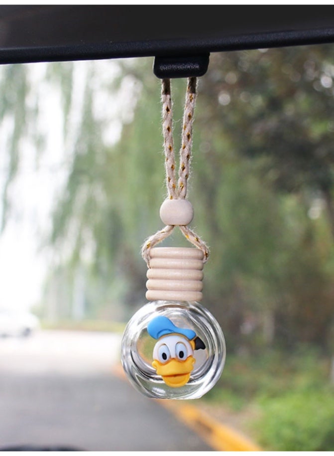 تعليقة زجاجة عطرية فارغة قابلة للتعبئة  لمرآة السيارة بشكل مميز وجذاب بتصميم الرسوم المحركة بطوط - Image 2