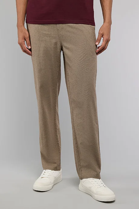 أر أند بي Solid Loose Fit Pants with Elastic Waist