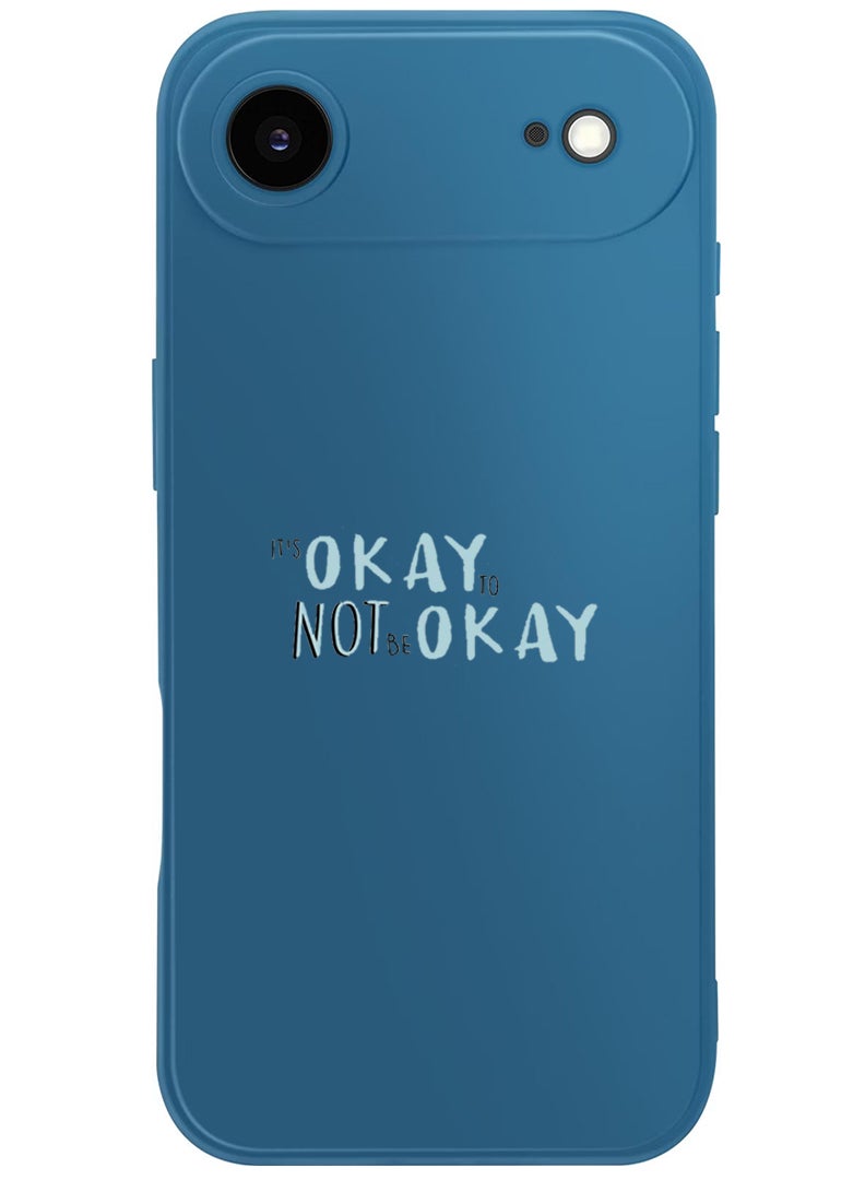 Theodor Protective Slim Fit Case Liquid Silicone Cover with Full Body Protection Anti-Scratch Shockproof Case For Apple iPhone 17 Air (Blue) Its okay to be not okay - Image 1