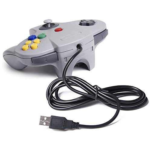 miadore 2 Pack USB Wired N64 Controller, Classic N64 PC Gamepad Joystick Controller for Windows PC MAC Linux Raspberry Pi 3 (Black/Gray) - Image 2