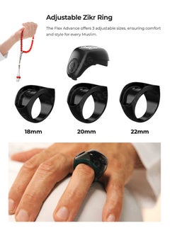 iQIBLA Zikr Ring Flex Advance | Smart Tasbih Counter with Bluetooth Connectivity and Advanced Features | Green  - Image 3