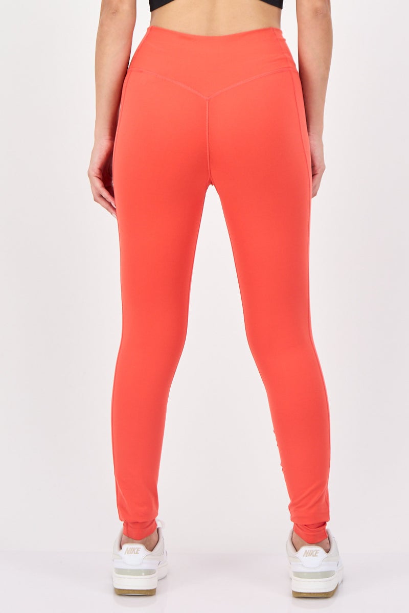 Nike Women Tight Fit Training Leggings, Orange - Image 4