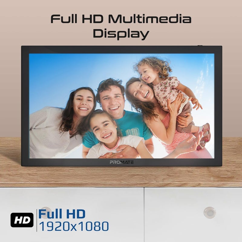 Promate Full HD Digital Photo Frame with 15.6-Inch Touchscreen, 32GB Storage, Wireless App Control, Multi Picture & Video Formats Compatibility, USB/TF Card Support, Dual Speakers, Memoria-15 Black - Image 2