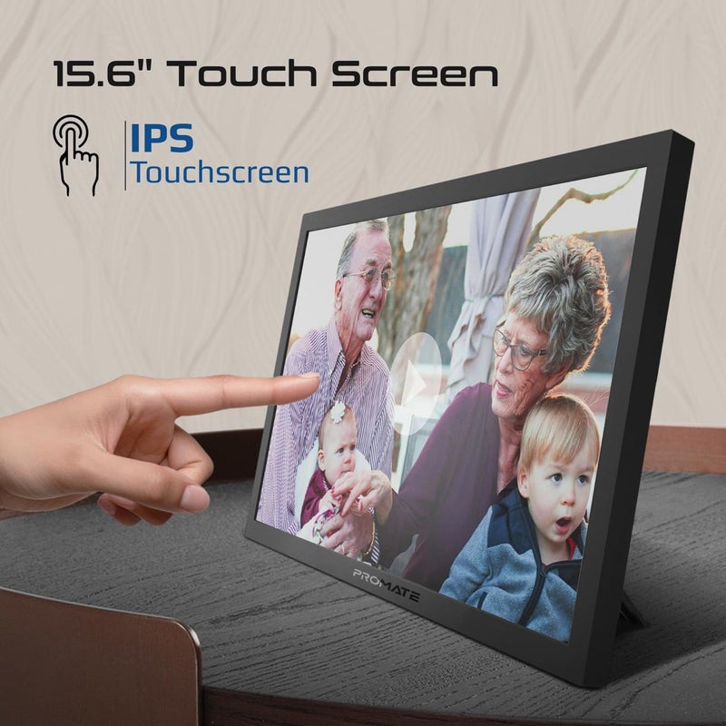 Promate Full HD Digital Photo Frame with 15.6-Inch Touchscreen, 32GB Storage, Wireless App Control, Multi Picture & Video Formats Compatibility, USB/TF Card Support, Dual Speakers, Memoria-15 Black - Image 5