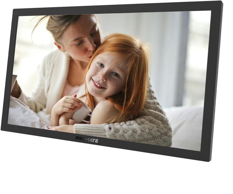 Promate Full HD Digital Photo Frame with 15.6-Inch Touchscreen, 32GB Storage, Wireless App Control, Multi Picture & Video Formats Compatibility, USB/TF Card Support, Dual Speakers, Memoria-15 Black - Image 1