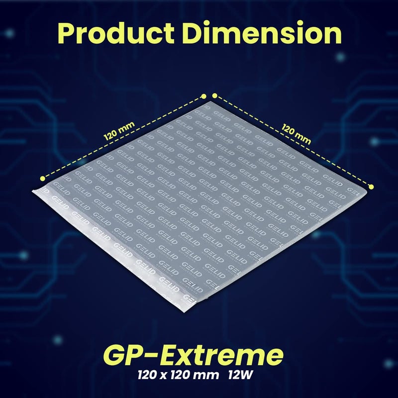 Gelid Solutions GP-Extreme 12W Thermal Pad 120x120x0.5mm - Excellent Heat Conduction and Easy Installation - Image 2
